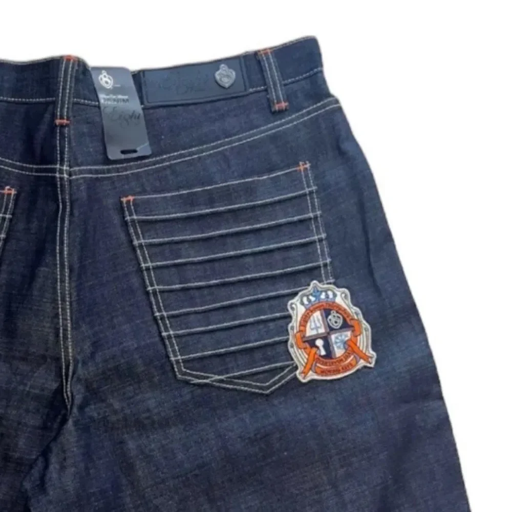 Eight 732 8732 ‎ Dark Wash Denim Streetwear Shorts Raw Blue Men's 38